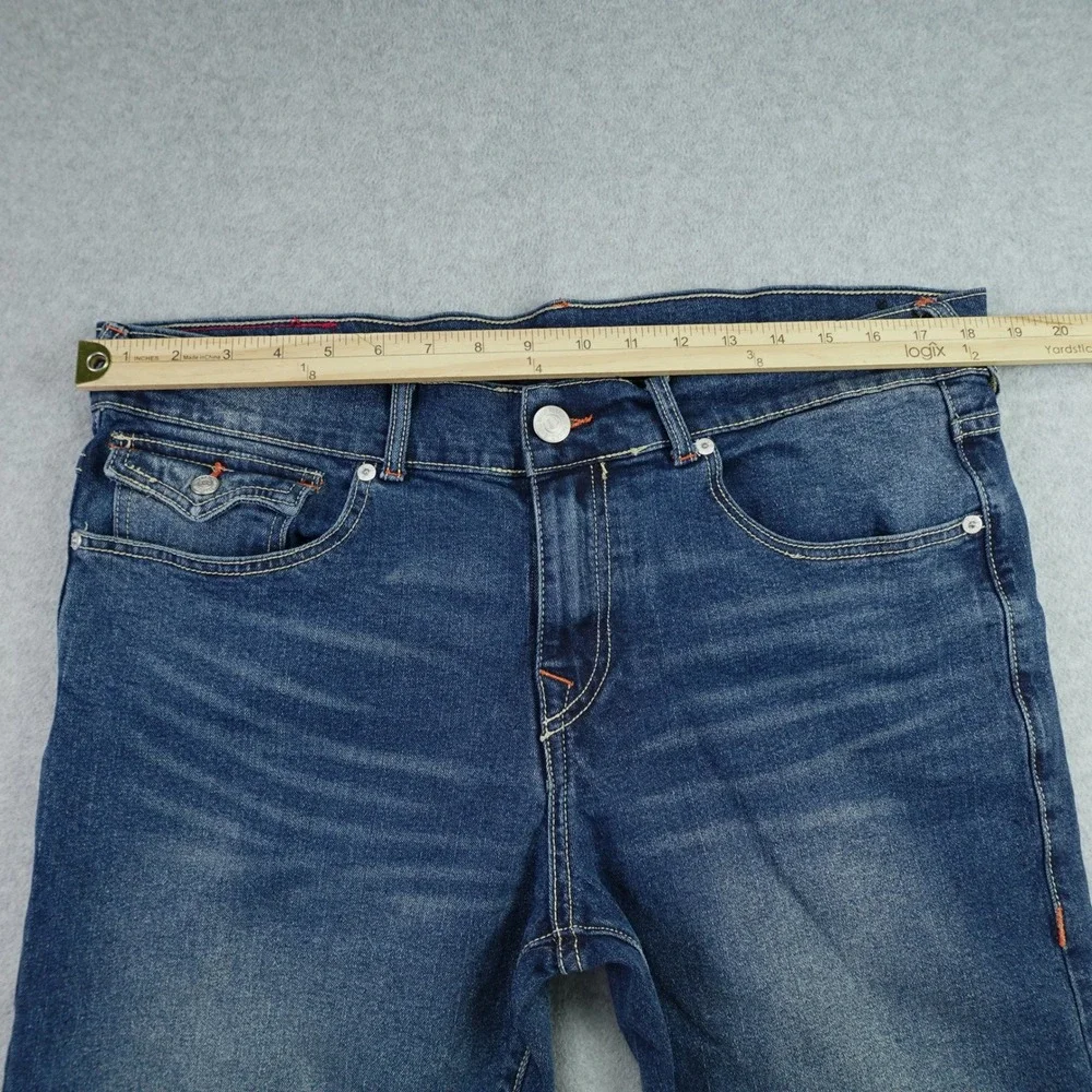 True Religion Jeans Mens 34 Blue Geno Relaxed Slim SN Flap Medium Wash